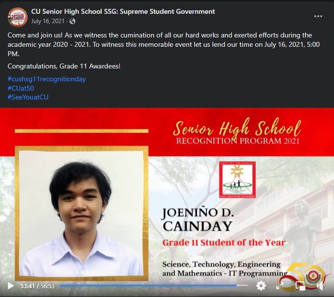 CU G11 IT Co-Curricular Appraisal