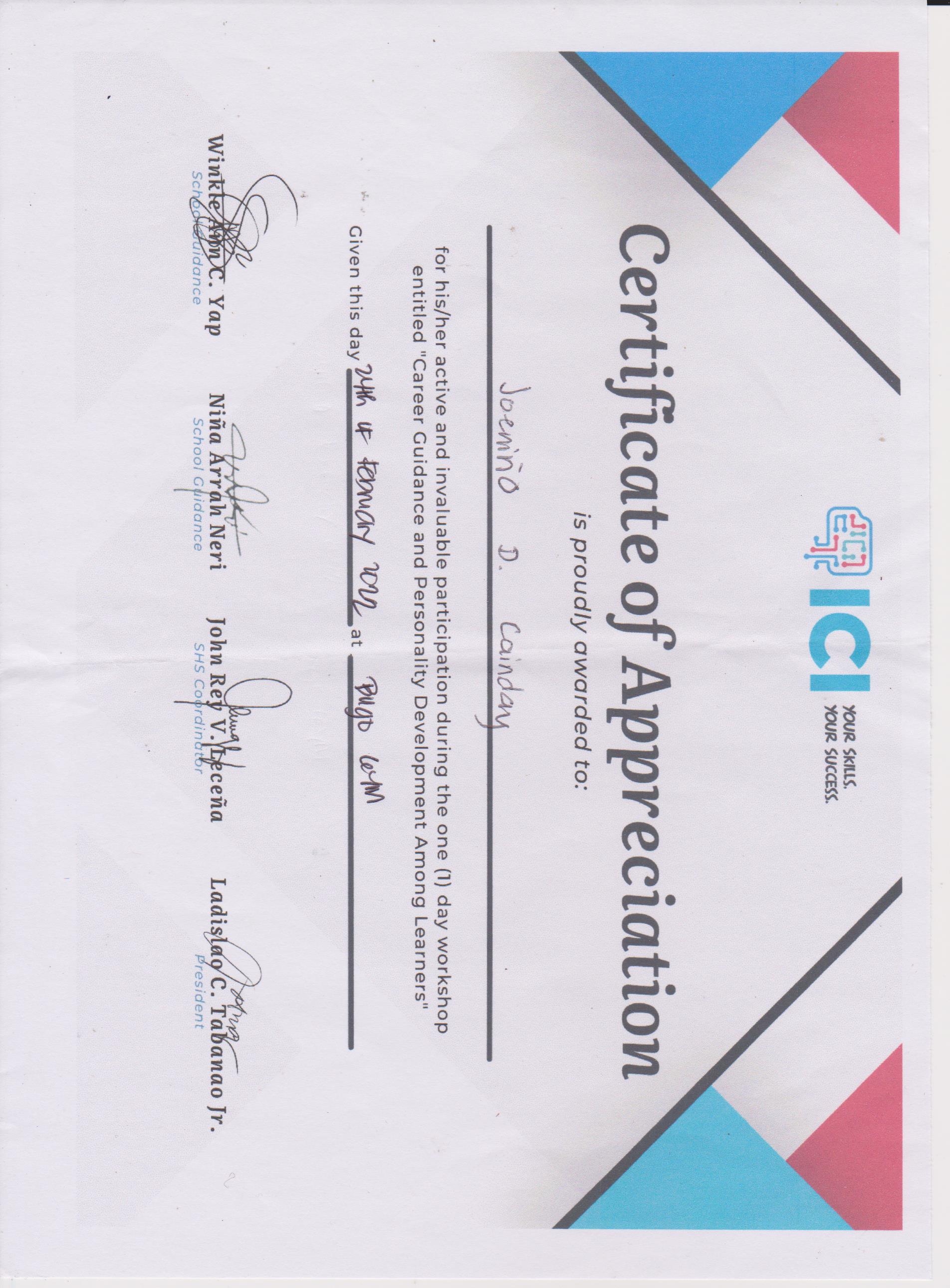 ICI Personal Development Workshop