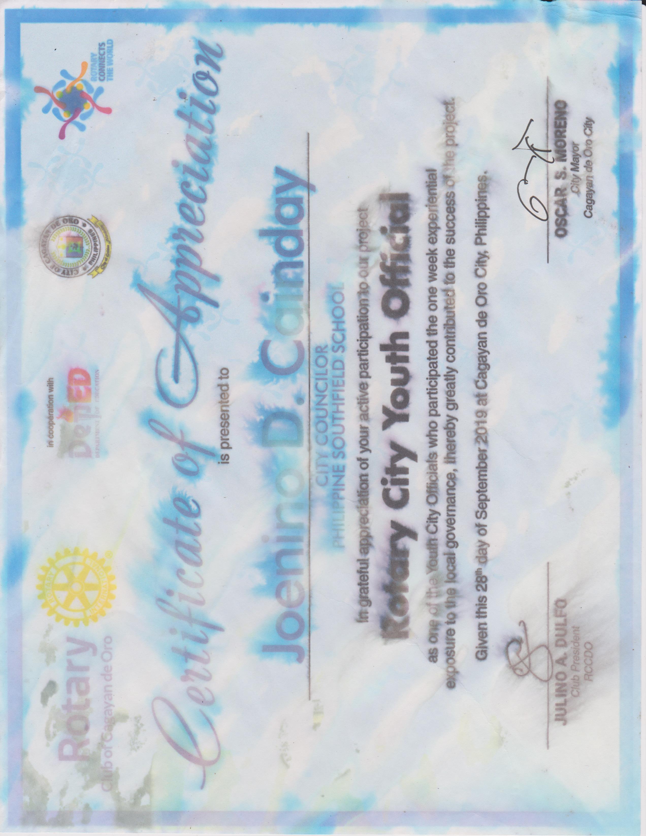 Rotary Youth Appreciation